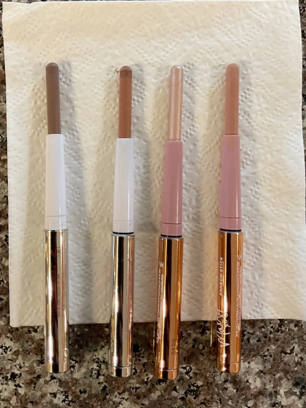 Mally Evercolor Shadow Sticks Set of 4 Vanilla Timeless Taupe Dune Sparkler